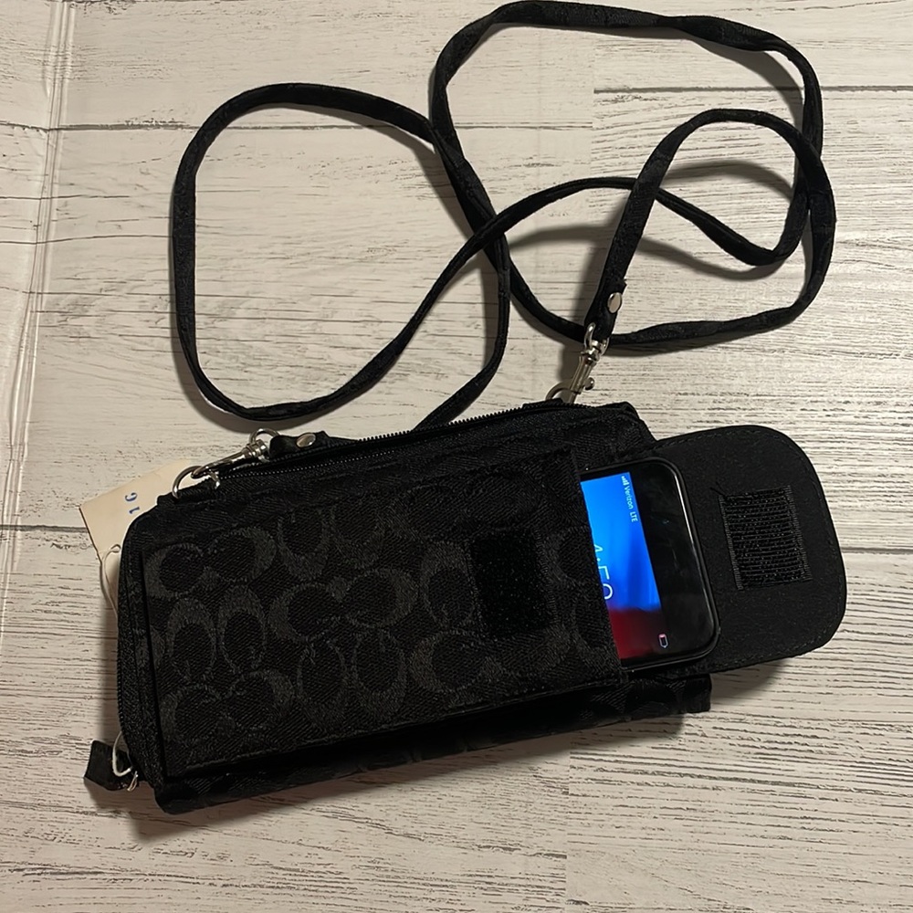 crossbody wallet black with removable straps